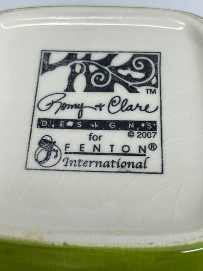 Hand-Painted Roomy & Clare Design for Fenton International Dessert Bowl/Candy Dish