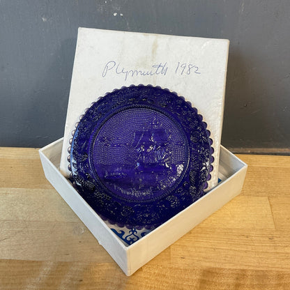 Purple Glass Cup Plate "The Mayflower"