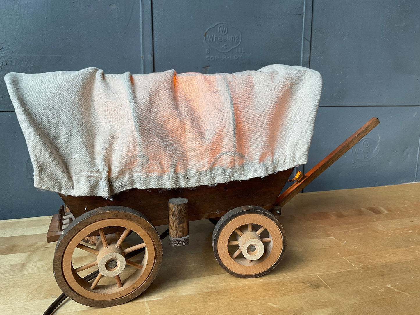 Vintage Covered Wagon Lamp