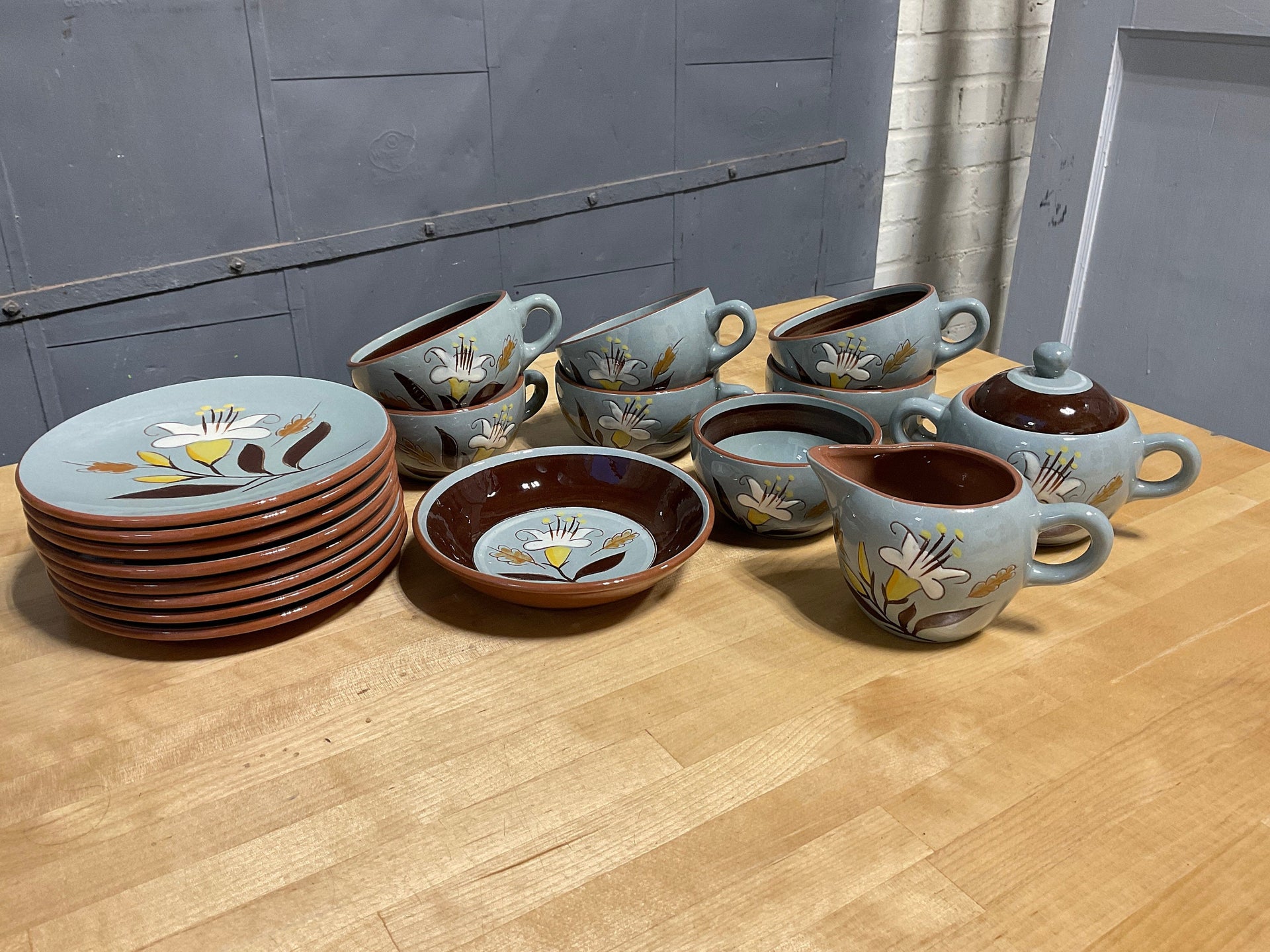 Stangl Golden Harvest Pattern Pottery Bowl Lugged factory Cereal Lot MCM Vintage 50s