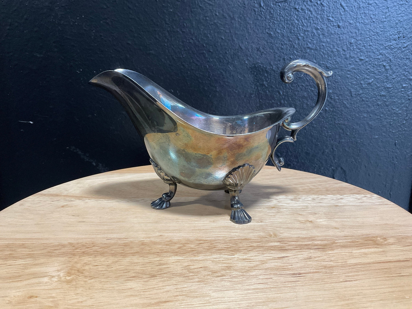 Vintage silver gravy boat