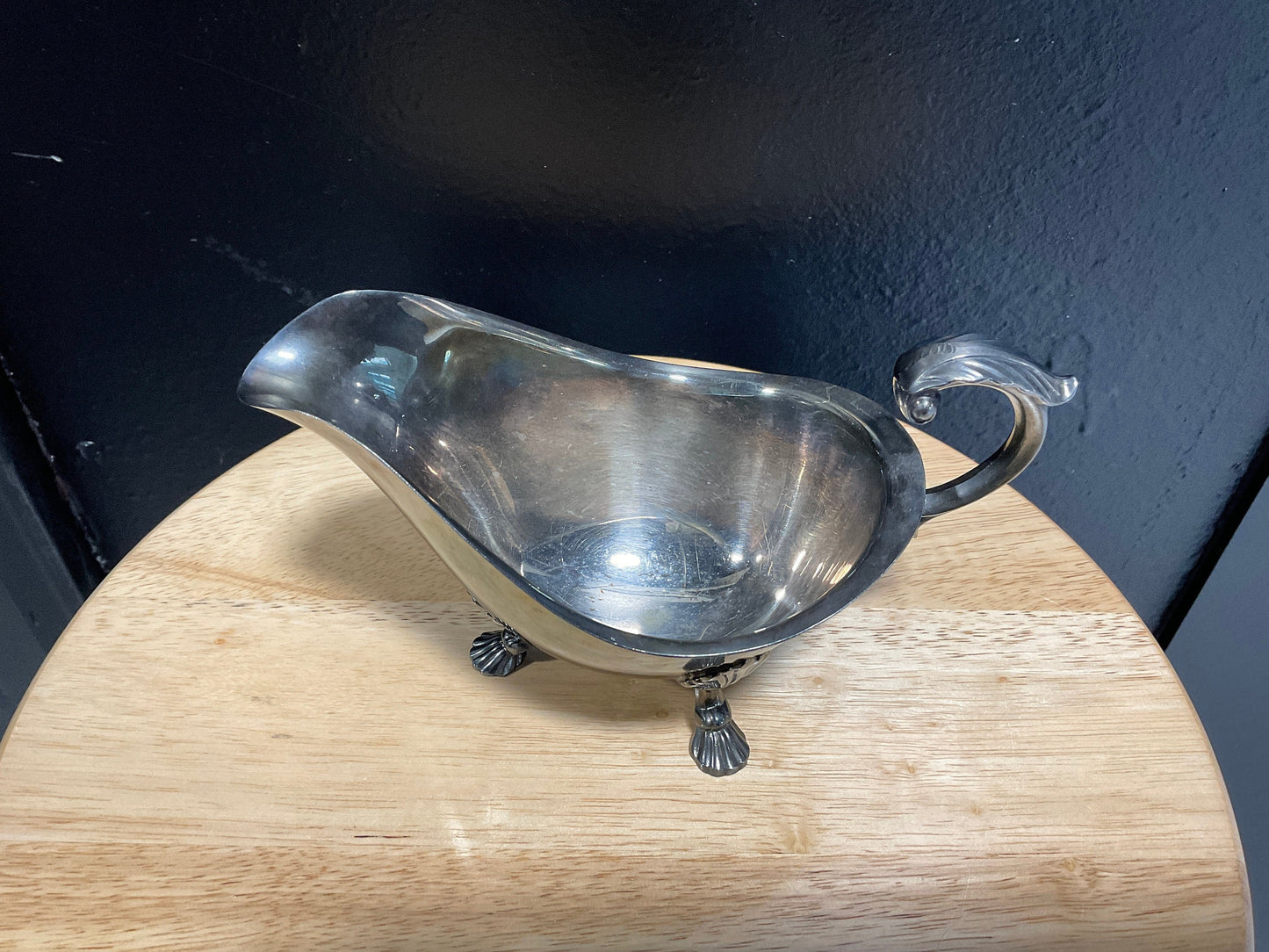 Vintage silver gravy boat