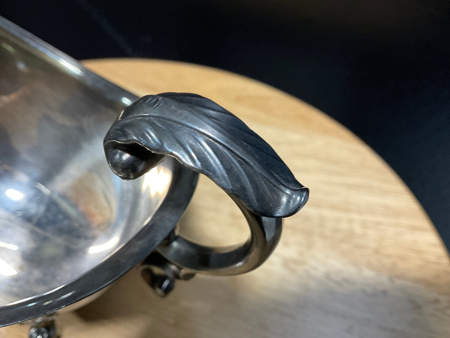 Vintage silver gravy boat