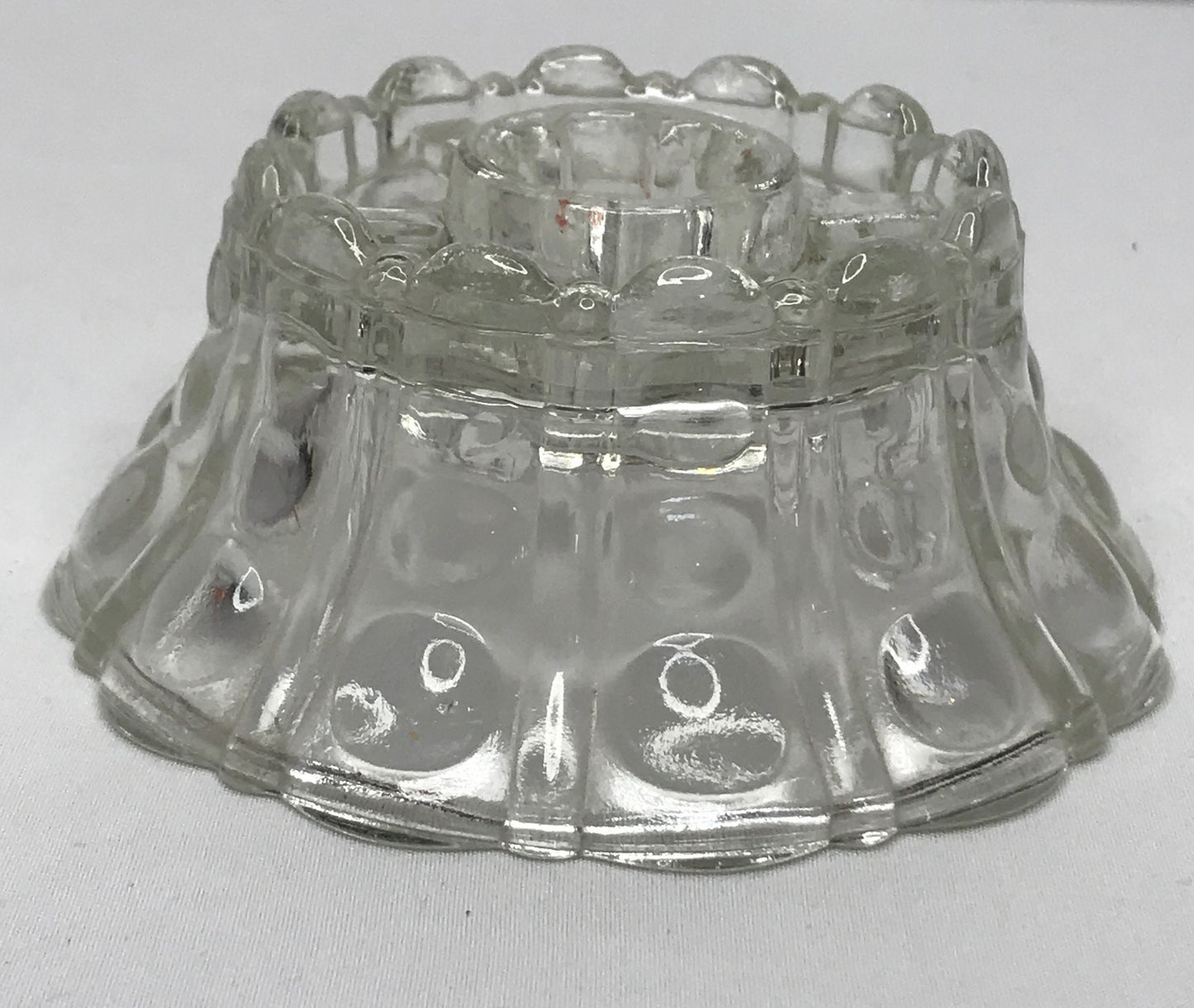 Vintage reversible glass taper candle/trinket holder