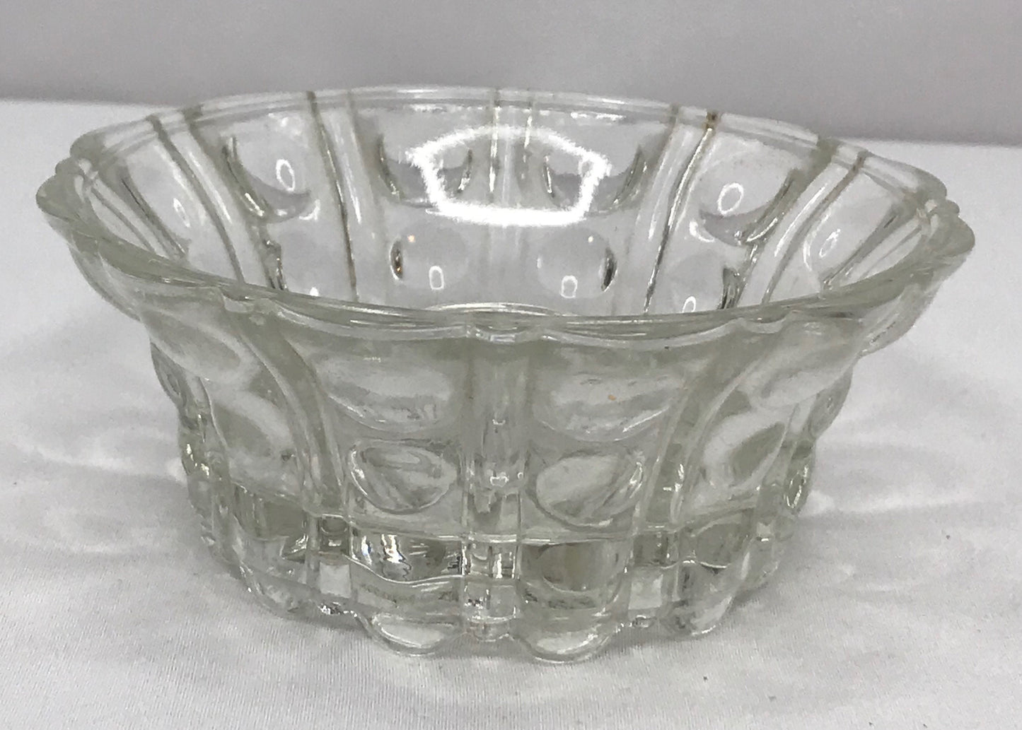 Vintage reversible glass taper candle/trinket holder