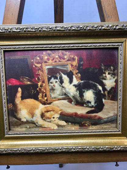 Kittens 1893 by Charles van den Eycken 7135 framed picture/wall decor (t)