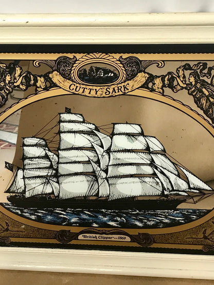 Vintage cutty sark british clipper 1869 framed mirror