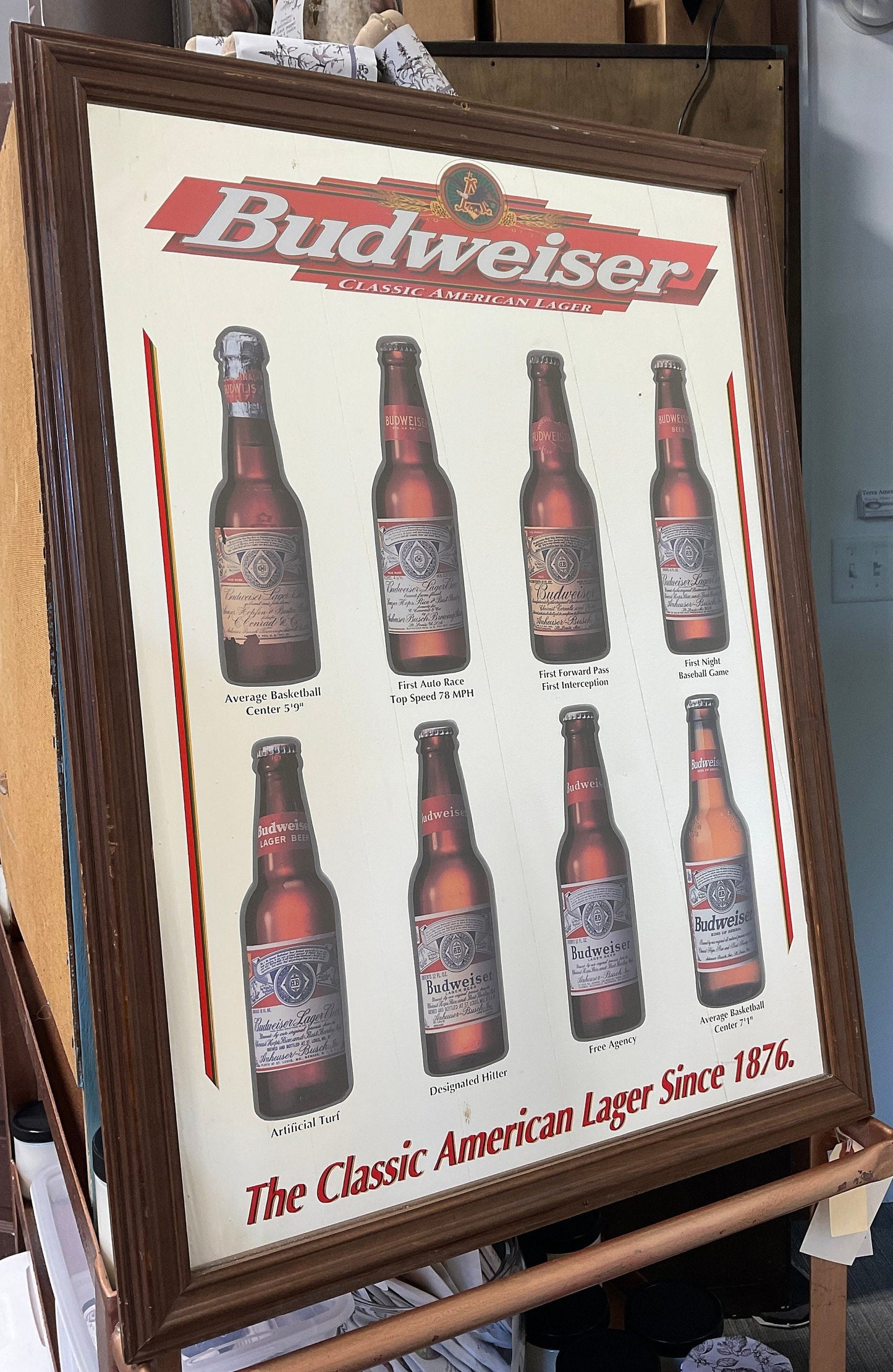 Collectible advertising mirrors Budweiser/Seagram’s/Grenfiddich/Michelob/Ballantine's