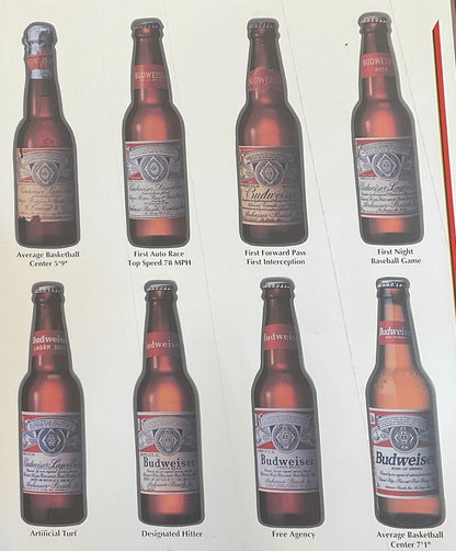 Collectible advertising mirrors Budweiser/Seagram’s/Grenfiddich/Michelob/Ballantine's