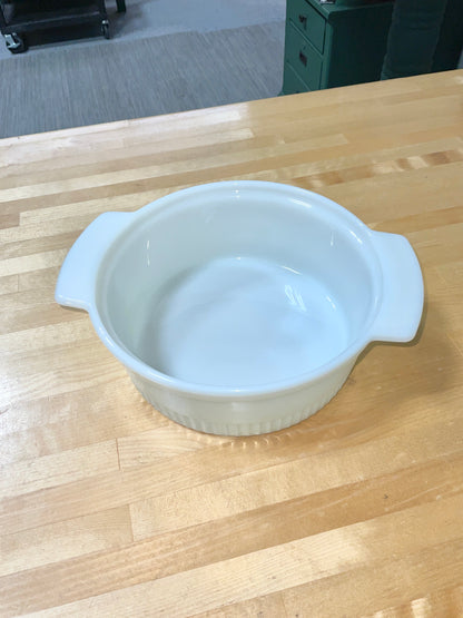 Fire King Milk Glass Ovenware Serving Bowl 2 QT Round Casserole