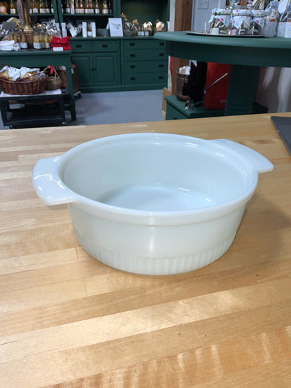 Fire King Milk Glass Ovenware Serving Bowl 2 QT Round Casserole