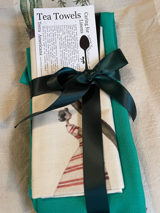 Swedish-Inspired Striped Cotton Tea Towels (2 PACK)