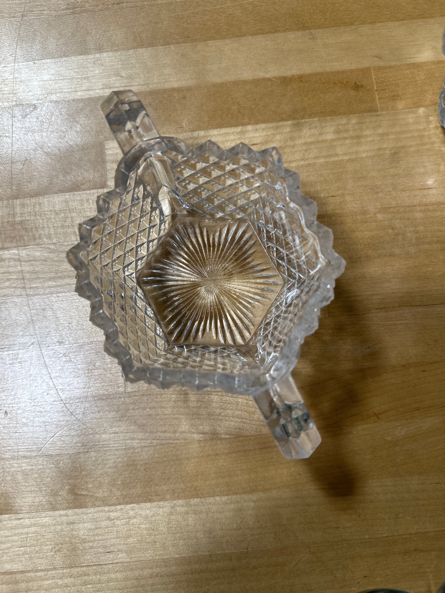 Westmoreland Hobnail clear depression glass sugar and creamer set - hexagon