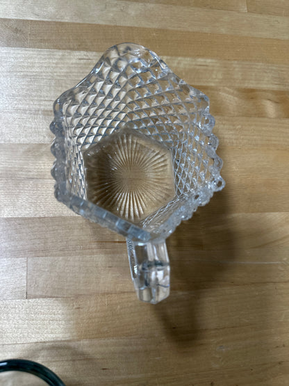 Westmoreland Hobnail clear depression glass sugar and creamer set - hexagon