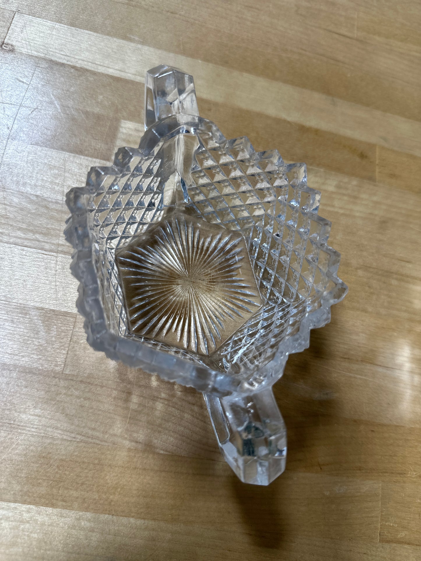 Westmoreland Hobnail clear depression glass sugar and creamer set - hexagon